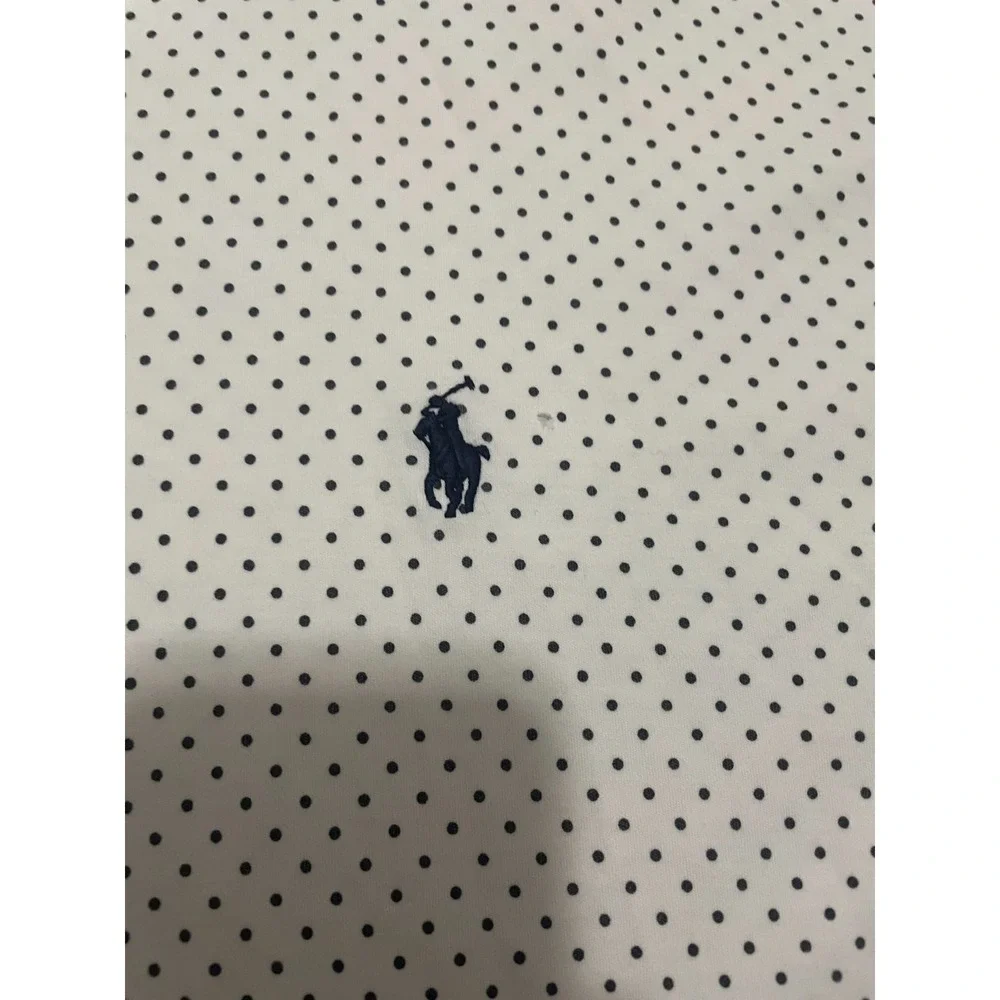 Polo Ralph Lauren Polo Shirt Mens 3X Big Polka Dot Short Sleeve White